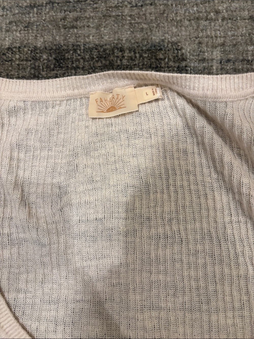 Faherty Cream Ribbed Scoop Tank - Picture 2 of 2